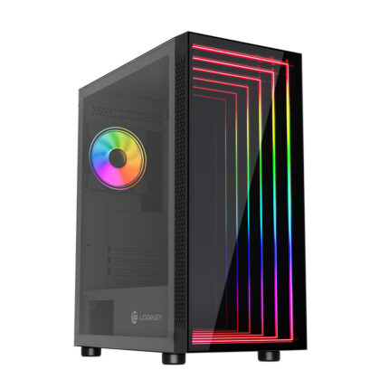 کیس گیمینگ NEW CASE مدل LOGIKEY GAMING LK-C481B رنگ مشکی | طراحی نوین با تهویه پیشرفته و فضای داخلی گسترده