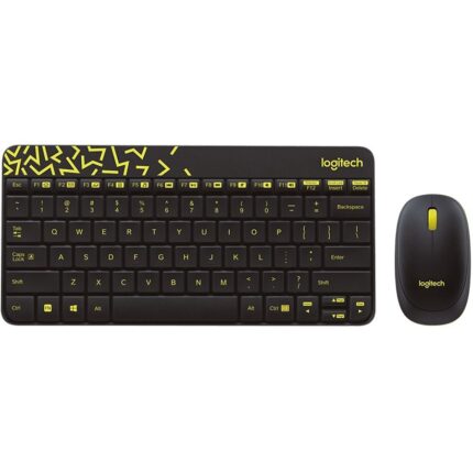 کیبورد و موس بی‌سیم Logitech MK240EN l مشکی و زرد | برد ۱۰ متر | طراحی جمع‌وجور | مقاوم در برابر پاشش مایعات | موس ۱۰۰۰ DPI | نصب آسان | باتری طولانی | اورجینالکیبورد و موس بی‌سیم Logitech MK240EN | برد ۱۰ متر | طراحی جمع‌وجور | مقاوم در برابر پاشش مایعات | موس ۱۰۰۰ DPI | نصب آسان | باتری طولانی | اورجینال